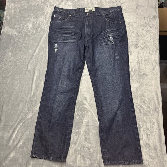 RICH KIDS Denim Co. Men's Blue Straight Leg Embroidered Jeans 42 X 32 - Picture 6 of 8